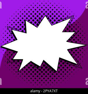 Comic Blank Speech Bubble Mit Copy Space Und Bunten Doodles. Stockfoto