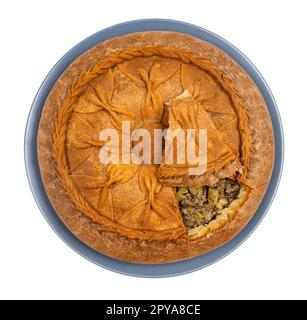 Über der Ansicht von Cut zur Belish Tatar Big Pie Cutout Stockfoto