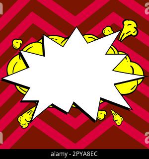 Comic Blank Speech Bubble Mit Copy Space Und Bunten Doodles. Stockfoto