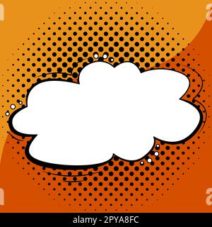 Comic Blank Speech Bubble Mit Copy Space Und Bunten Doodles. Stockfoto