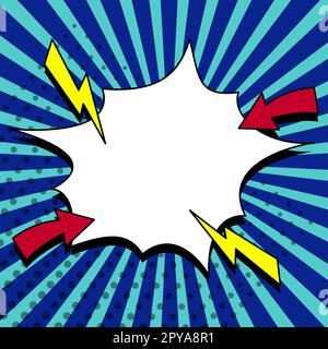 Comic Blank Speech Bubble Mit Copy Space Und Bunten Doodles. Stockfoto
