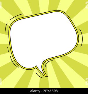 Comic Blank Speech Bubble Mit Copy Space Und Bunten Doodles. Stockfoto