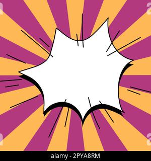 Comic Blank Speech Bubble Mit Copy Space Und Bunten Doodles. Stockfoto
