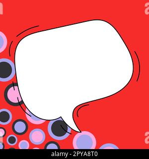 Comic Blank Speech Bubble Mit Copy Space Und Bunten Doodles. Stockfoto