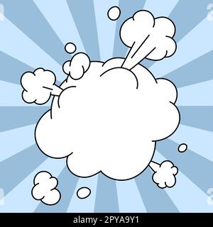Comic Blank Speech Bubble Mit Copy Space Und Bunten Doodles. Stockfoto
