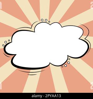 Comic Blank Speech Bubble Mit Copy Space Und Bunten Doodles. Stockfoto
