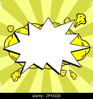 Comic Blank Speech Bubble Mit Copy Space Und Bunten Doodles. Stockfoto