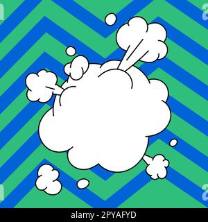 Comic Blank Speech Bubble Mit Copy Space Und Bunten Doodles. Stockfoto