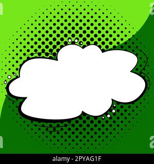 Comic Blank Speech Bubble Mit Copy Space Und Bunten Doodles. Stockfoto