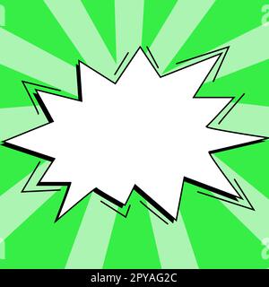 Comic Blank Speech Bubble Mit Copy Space Und Bunten Doodles. Stockfoto