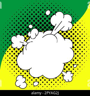 Comic Blank Speech Bubble Mit Copy Space Und Bunten Doodles. Stockfoto