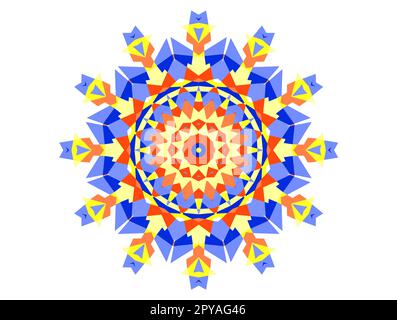Abstrakte geometrische Farbform auf weißem Hintergrund Stockfoto