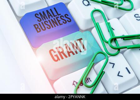 Konzeptionelle Darstellung des Zuschusses für kleine Unternehmen. Geschäftsübersicht ein Privatunternehmen, das für seine begrenzte Größe bekannt ist Stockfoto
