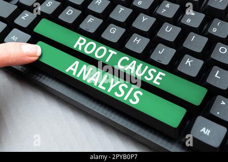 Konzeptionelle Beschriftung Ursachenanalyse. Konzept Bedeutung Problemlösungsmethode Fehler oder Problem identifizieren Stockfoto