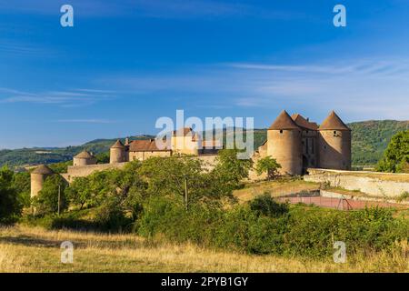 Schloss Berze-le-Chatel, Departement Saone-et-Loire, Burgund, Frankreich Stockfoto