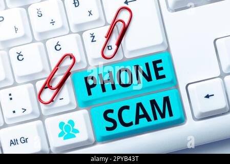 Inspiration für Telefonbetrug. Geschäftsübersicht ungewollte Anrufe zur Werbung für Produkte oder Dienstleistungen Telesales Stockfoto