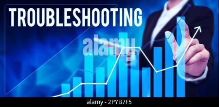 Fehlerbehebung bei handschriftlichem Text. Konzeptfoto eine Untersuchung oder Behandlung der Probleme ist aufgetreten Stockfoto