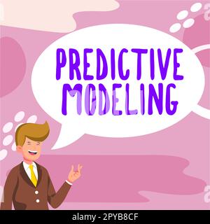 Textzeichen für Predictive Modeling. Strategie zur Verwaltung von Geschäftsideen basierend auf vorausschauenden Analysen Stockfoto