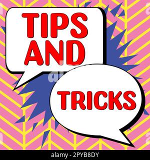 Tipps und Tricks zum Schreiben von Text per Hand. Unternehmen präsentieren hilfreiche Ratschläge, die bestimmte Aktionen einfacher machen Stockfoto