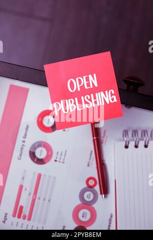 Texttitel für Open Publishing. Ein Wort über den Online-Zugang zu vielen öffentlich zugänglichen und vergriffenen Büchern Stockfoto