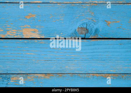 Blauer Hintergrund aus Holzplanke. Draufsicht. Stockfoto