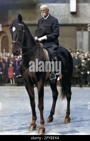 Tomas Garrigue Masaryk auf Pferd (1850-1937), Gründer und erster Präsident der Tschechoslowakei von 1918-1935. Stockfoto