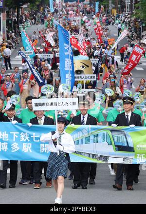 People Participate In Hakata Dontaku Parade In Fukuoka Prefecture On ...