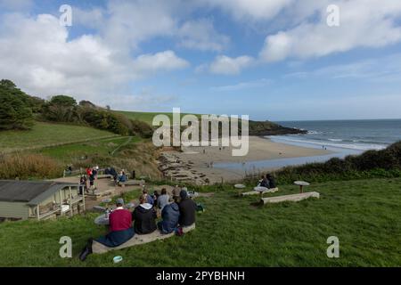 The Hidden Hut am 30. Oktober 2022 in Porthcurnick Beach, Cornwall, England. Kredit: SMP News Stockfoto