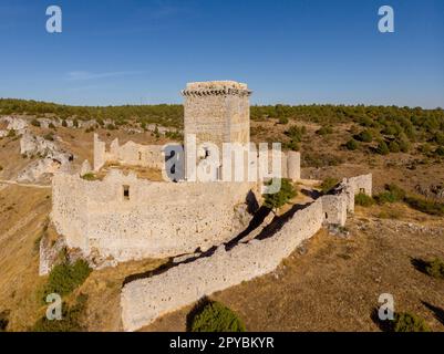 Castillo de Ucero, perteneció a la Orden del Temple, Siglos XIII y XIV, Soria, Comunidad Autónoma de Castilla, Spanien, Europa Stockfoto