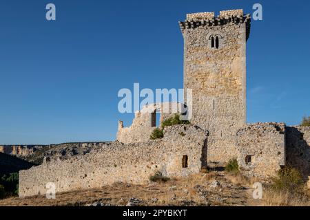 Castillo de Ucero, perteneció a la Orden del Temple, Siglos XIII y XIV, Soria, Comunidad Autónoma de Castilla, Spanien, Europa Stockfoto