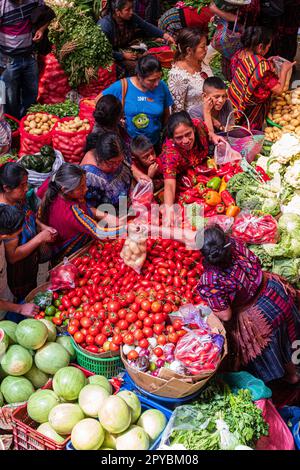 mercado tradicional, Chichicastenango, Quiché, Guatemala, America Central Stockfoto