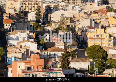 barrio de El Terreno y puerto de Palma, Distrito de Poniente , Palma de Mallorca , islas baleares, España, europa Stockfoto