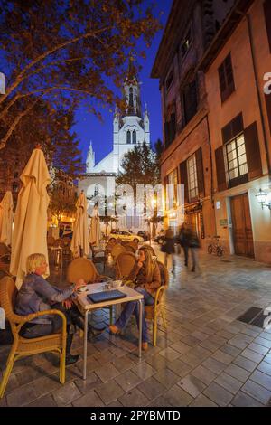 iglesia gotica de Santa Eulàlia, siglos XIV-XIX, plaza de Santa Eulària, Mallorca, Islas Baleares, España Stockfoto