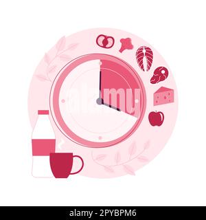 Intermittierendes Fasten abstrakte Konzept Vektor-Illustration. Gewichtsverlust Ernährung, gesunde Ernährung, Mahlzeit Plan, Essen Fenster, Fasten Zeitplan, Metabolische Gesundheit, Sport Ernährung abstrakte Metapher. Stock Vektor