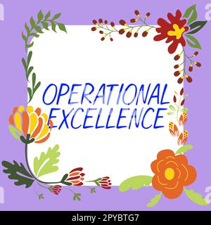 Schreiben mit Text Operational Excellence. Geschäftsübersichtssoftware, die die grundlegenden Funktionen eines Computers unterstützt Stockfoto