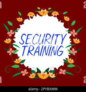 Textunterschrift zur Präsentation der Sicherheitsschulung. Wortwahl zum Thema Sicherheitsschulung für Endbenutzer Stockfoto
