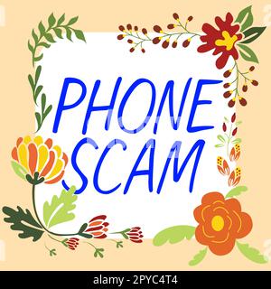 Inspiration für Telefonbetrug. Geschäftsansatz für unerwünschte Anrufe, um Produkte oder Dienstleistungen zu bewerben Telesales Stockfoto