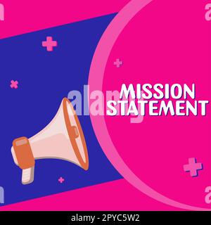 Konzeptionelle Überschrift Mission Statement. Geschäftsidee formelle Zusammenfassung der Ziele und Werte eines Unternehmens Stockfoto