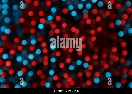 Blaue und rote abstrakte Bokeh-Unschärfe-Lichter Stockfoto