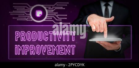 Konzeptionelle Bildunterschrift Produktivitätssteigerung. Geschäftsansatz Hacking Solution Method Tips Effizienzsteigerung Produktivität Stockfoto
