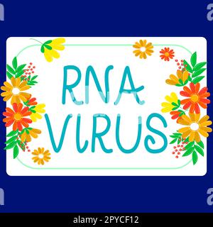 Konzeptionelle Anzeige RNA Virus. Wort für ein Virus genetische Informationen werden in Form von RNA gespeichert Stockfoto