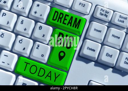 Handschrift Text Traum groß. Wort geschrieben, um an etwas zu denken, das Sie erreichen möchten Stockfoto