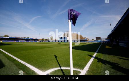 London, Großbritannien. 03. Mai 2023. London, England, Mai 3. 2023: Allgemeiner Einblick in Kingsmeadow vor dem Barclays FA Women's Super League-Fußballspiel zwischen Chelsea und Liverpool in Kingsmeadow in London, England. (James Whitehead/SPP) Kredit: SPP Sport Press Photo. Alamy Live News Stockfoto