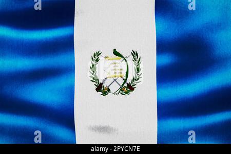 Guatemala-Flagge - realistische wehende Stoffflagge Stockfoto