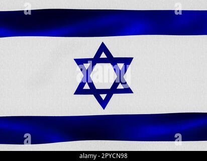 3D-Illustration einer israelischen Flagge - realistisch schwenkende Stoffflagge Stockfoto