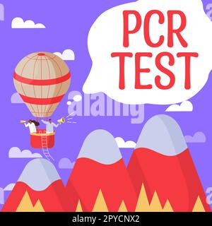 Konzeptionelle Anzeige PCR-Test. Geschäftsbeispiele qualitativer Nachweis des Virusgenoms innerhalb der kurzen Abfolge von DNA Stockfoto