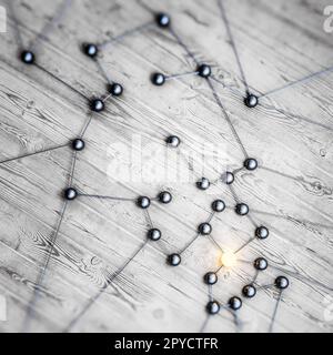 Innovation des Kommunikationskonzepts Optimierung des Algorithmus. 3D-Rendering Stockfoto