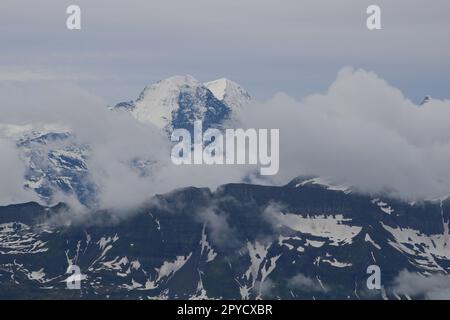 Eiger-Nordgesicht aus Brienzer Rothorn gesehen. Stockfoto