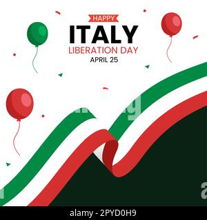 Italien Liberation Day Social Media Hintergrund Illustration Handgezeichnete Cartoon-Vorlagen Stockfoto