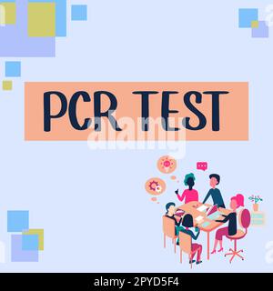 Konzeptionelle Anzeige PCR-Test. Geschäftsidee qualitativer Nachweis des Virusgenoms in der kurzen Folge der DNA Stockfoto